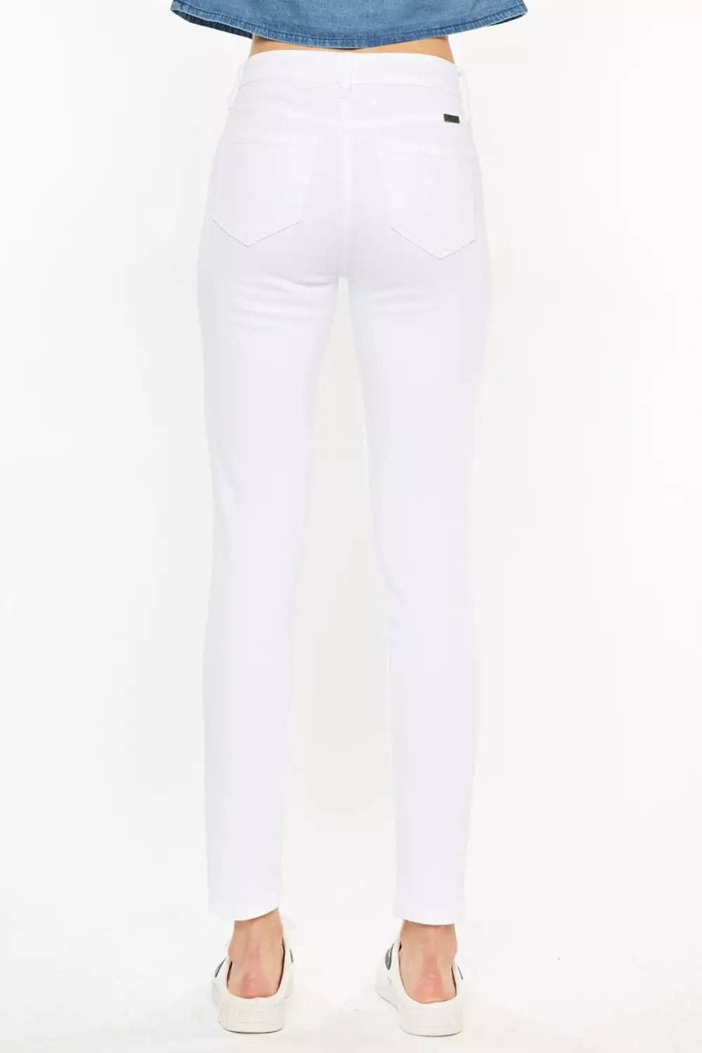 White High Rise Ankle Skinny Jeans