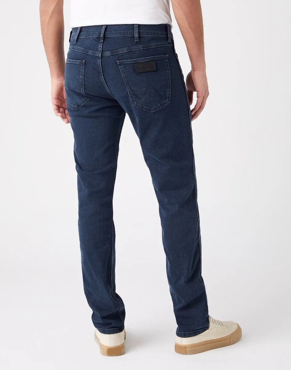 Wrangler Greensboro Modern Straight Denim Jeans Iron Blue