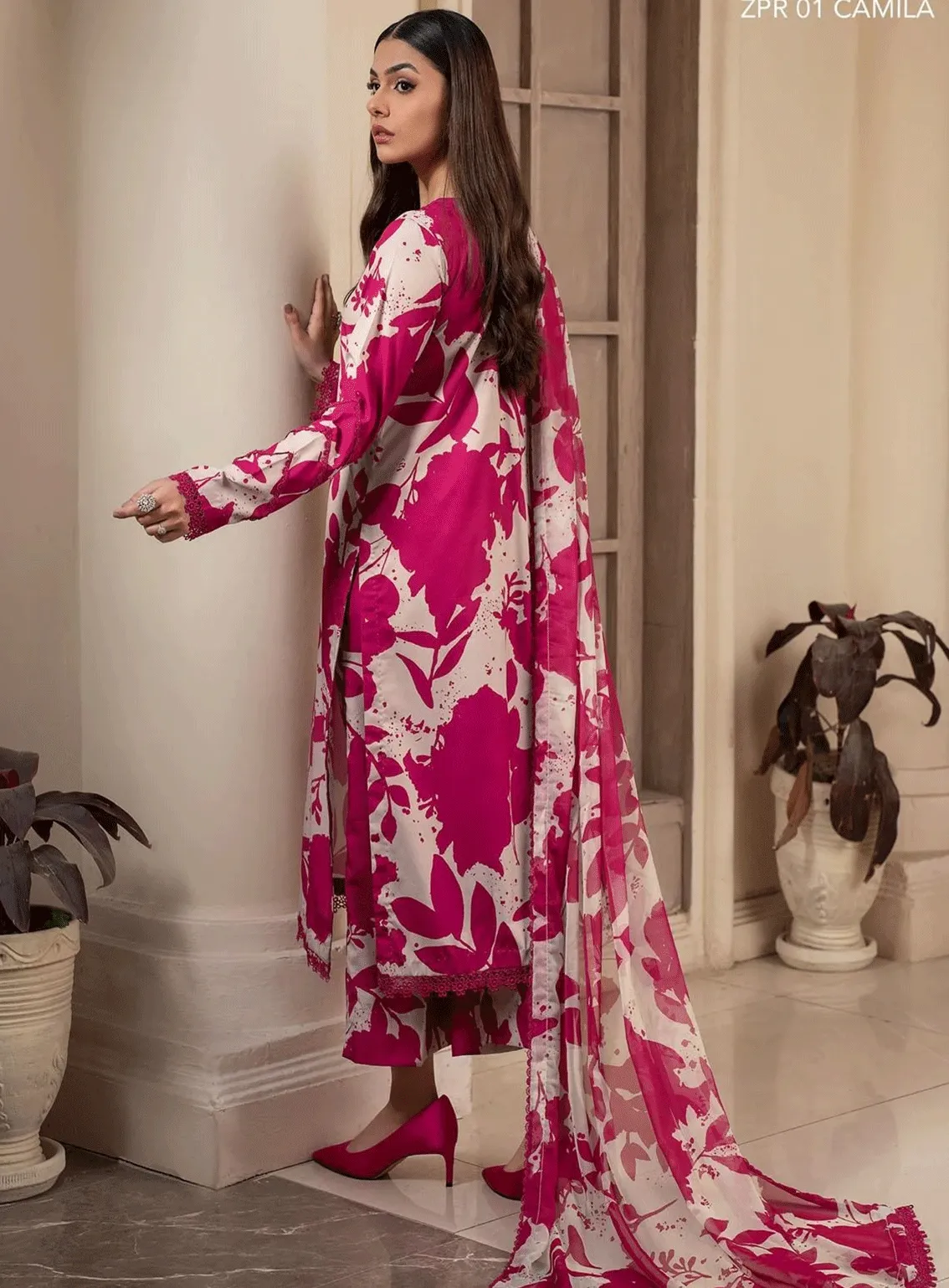 Zarif Printed Georgette Silk Unstitched 3 Piece Suit - ZF23GS ZPR-01 CAMILA