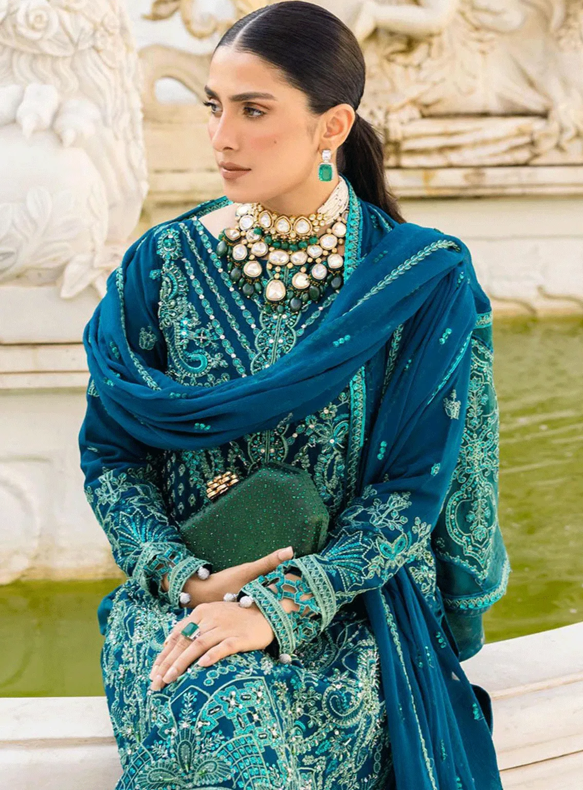 Zimal By Emaan Adeel Embroidered Chiffon Unstitched 3 Piece Suit - EA23ZF ZM-04 NOORI