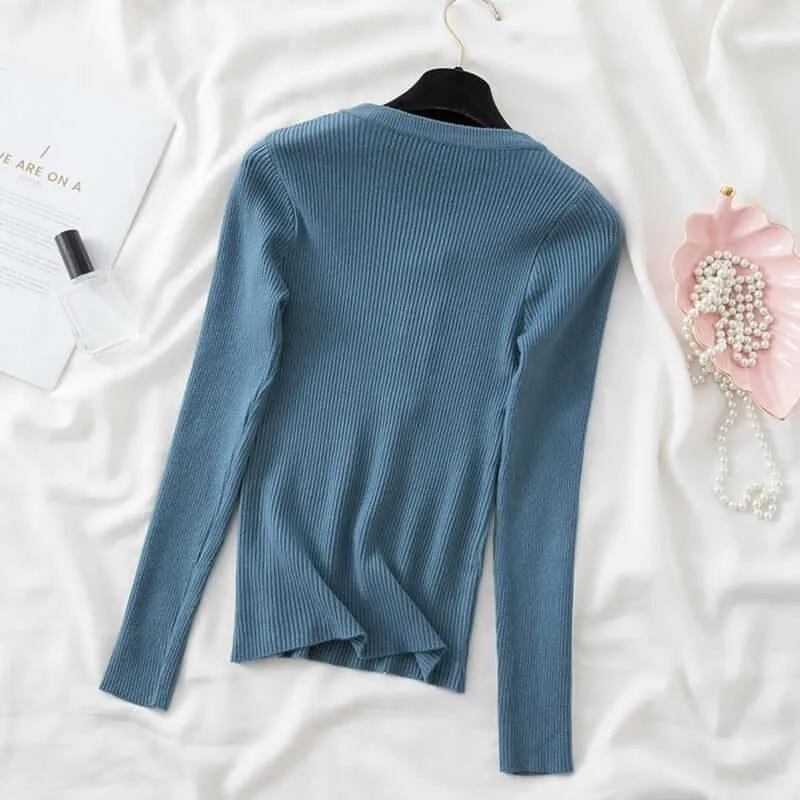 Zipper Mock Neck Sweater