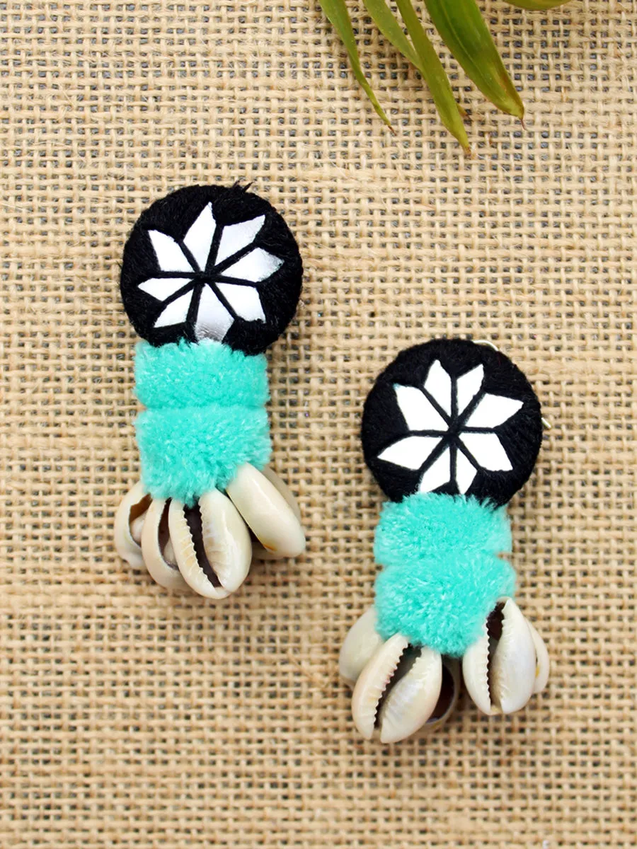 Zoya Pom-pom Shell Earrings