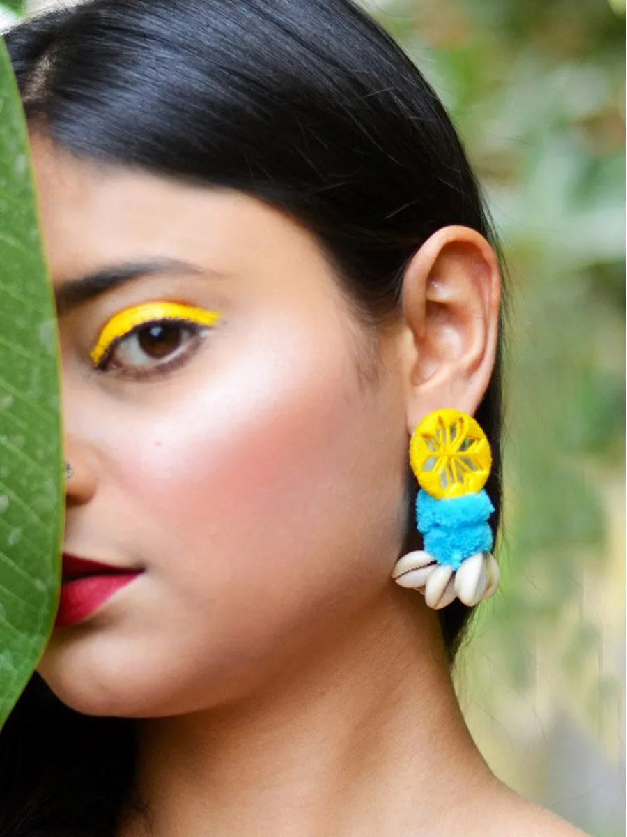 Zoya Pom-pom Shell Earrings