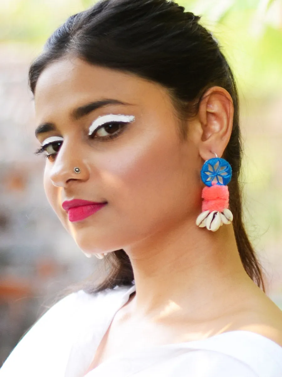 Zoya Pom-pom Shell Earrings